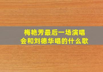 梅艳芳最后一场演唱会和刘德华唱的什么歌