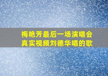 梅艳芳最后一场演唱会真实视频刘德华唱的歌