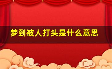 梦到被人打头是什么意思