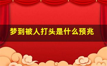 梦到被人打头是什么预兆