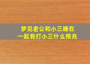 梦见老公和小三睡在一起我打小三什么预兆