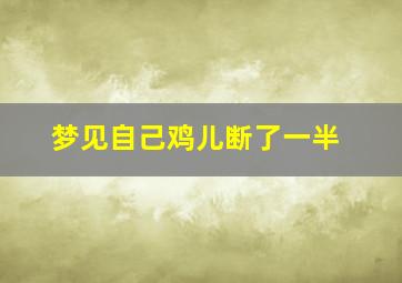 梦见自己鸡儿断了一半