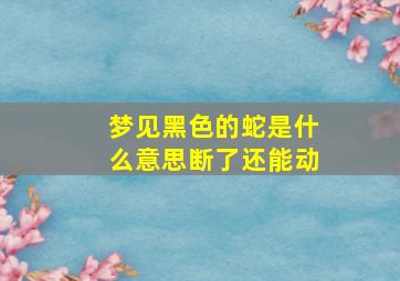 梦见黑色的蛇是什么意思断了还能动