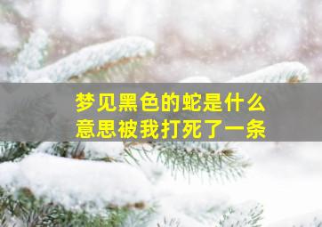 梦见黑色的蛇是什么意思被我打死了一条