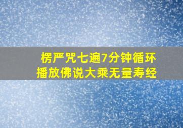 楞严咒七遍7分钟循环播放佛说大乘无量寿经