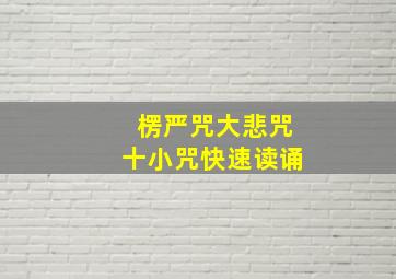 楞严咒大悲咒十小咒快速读诵