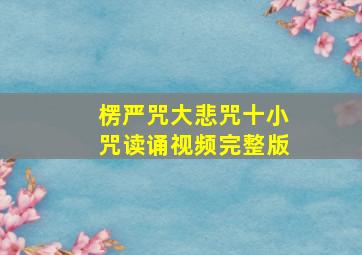 楞严咒大悲咒十小咒读诵视频完整版