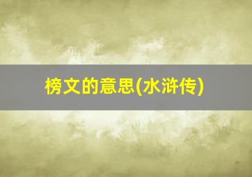 榜文的意思(水浒传)