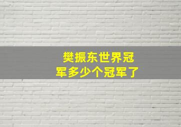 樊振东世界冠军多少个冠军了