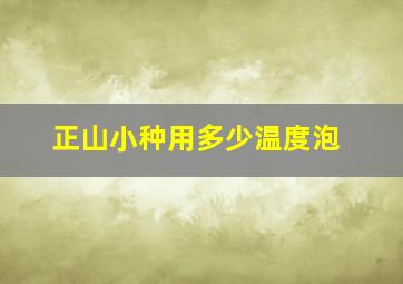 正山小种用多少温度泡