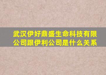 武汉伊好鼎盛生命科技有限公司跟伊利公司是什么关系