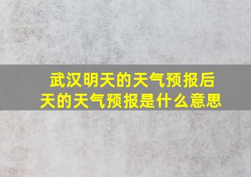 武汉明天的天气预报后天的天气预报是什么意思