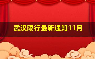 武汉限行最新通知11月