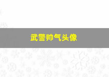 武警帅气头像