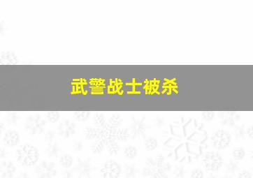 武警战士被杀