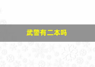 武警有二本吗