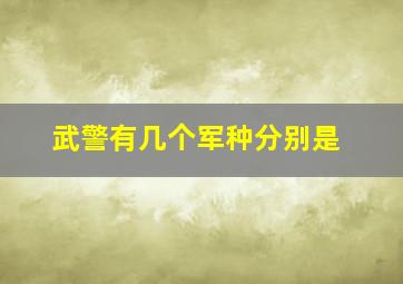 武警有几个军种分别是