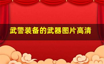 武警装备的武器图片高清