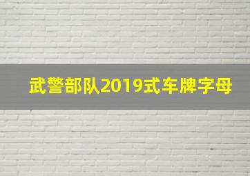 武警部队2019式车牌字母