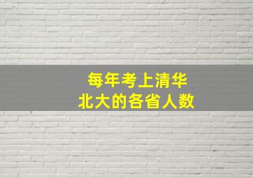 每年考上清华北大的各省人数