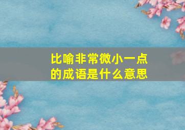 比喻非常微小一点的成语是什么意思