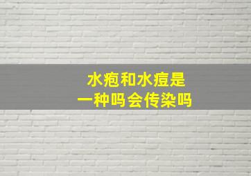 水疱和水痘是一种吗会传染吗