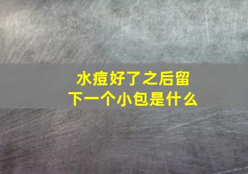 水痘好了之后留下一个小包是什么