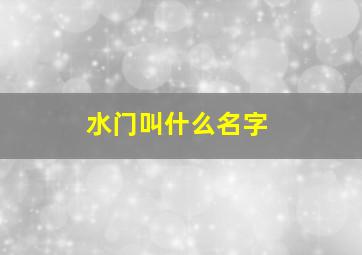 水门叫什么名字