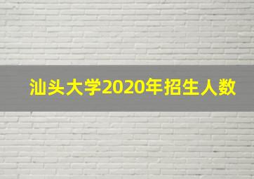 汕头大学2020年招生人数