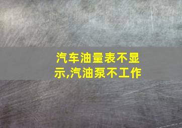 汽车油量表不显示,汽油泵不工作