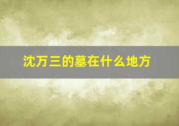 沈万三的墓在什么地方