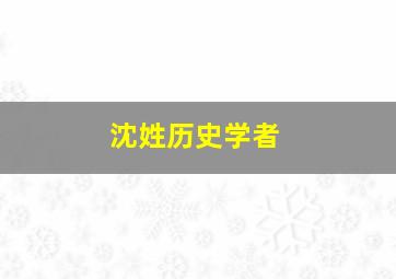 沈姓历史学者