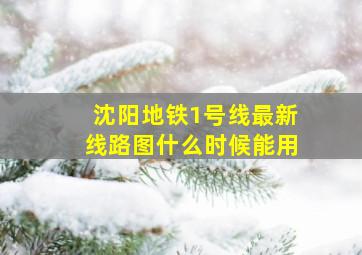 沈阳地铁1号线最新线路图什么时候能用