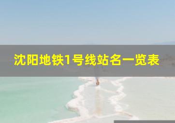 沈阳地铁1号线站名一览表