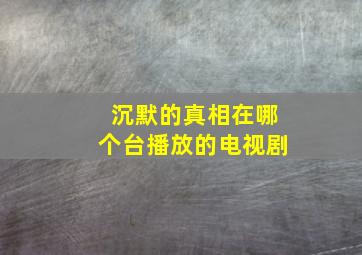 沉默的真相在哪个台播放的电视剧