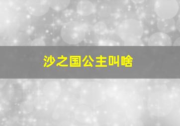 沙之国公主叫啥