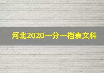 河北2020一分一档表文科