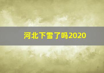 河北下雪了吗2020