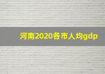 河南2020各市人均gdp