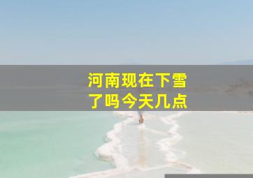 河南现在下雪了吗今天几点