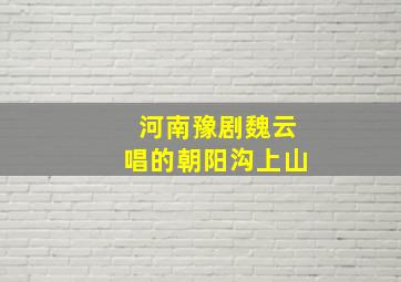 河南豫剧魏云唱的朝阳沟上山