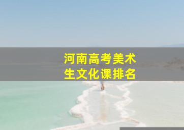 河南高考美术生文化课排名