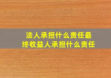 法人承担什么责任最终收益人承担什么责任