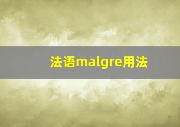 法语malgre用法