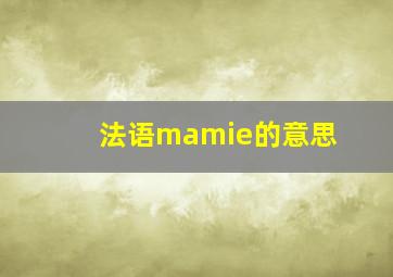 法语mamie的意思