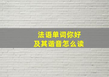 法语单词你好及其谐音怎么读