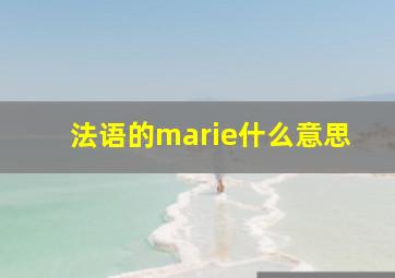 法语的marie什么意思