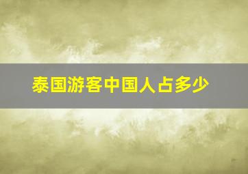 泰国游客中国人占多少