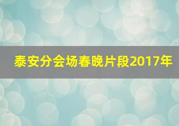 泰安分会场春晚片段2017年