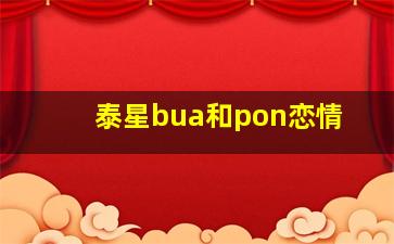 泰星bua和pon恋情